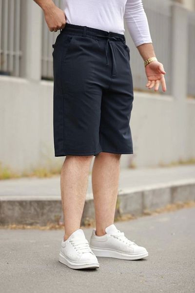Gökyüzü Moda Ανδρικό υφασμάτινο σορτς με κορδόνια και κουμπιά