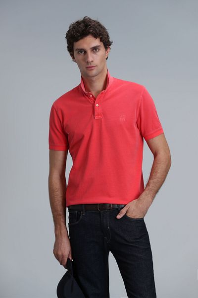 Lufian 111040163 Vernon Smart Polo Neck T-Shirt Men's T-Shirt Orange