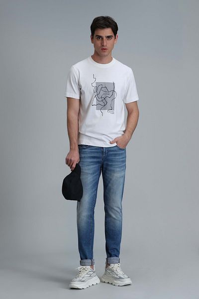 Lufian 111020205 Nally Modern Graphic T- Shirt Men's T-Shirt White