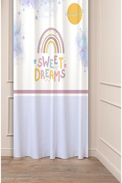 GREENDECOR Design special Rainbow Star Cloud Model Digital cu imprimeu (Un singur aripă) Cortina de fundal boemă pentru camera copiilor