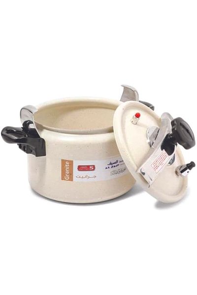ALSAIF Granite and Aluminum Pressure Cooker – 8 Liters, Pearl White, Model: K98008/PW