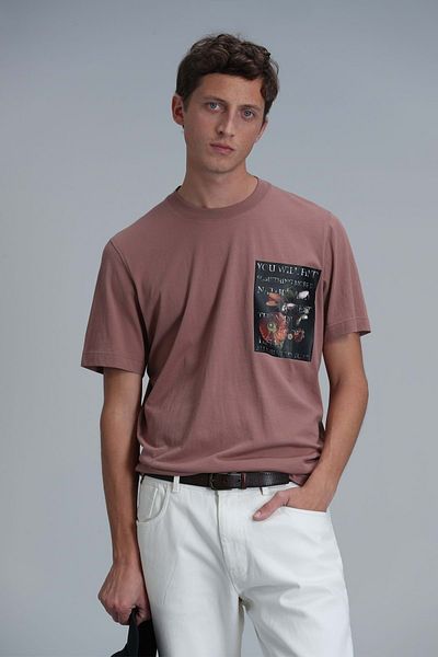 Lufian 111020202 Exotic Modern Graphic T-Shirt Men's T-Shirt Cinnamon
