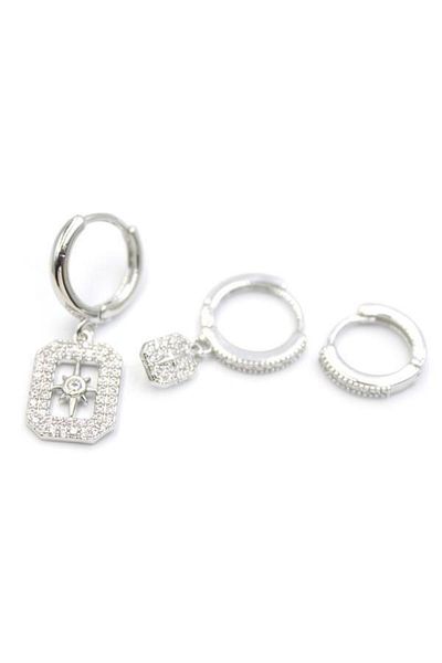 Royaleks 3-Piece Polar Star Earrings - Silver