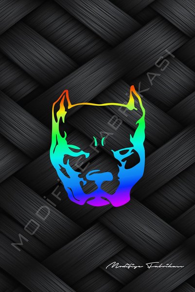 Modifiye Fabrikası Pitbull Sticker Folyo - Hologram - 14 x 11 cm