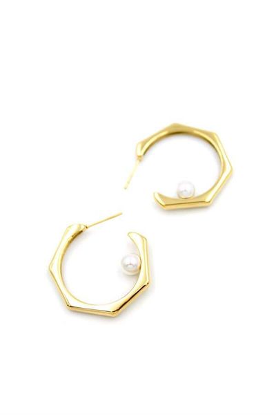 MR RZN STORE Pentagonal Earrings - Gold