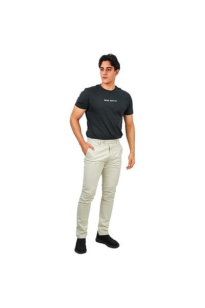 Giordano Men's Cotton Spandex Twill Slim fit Khakis