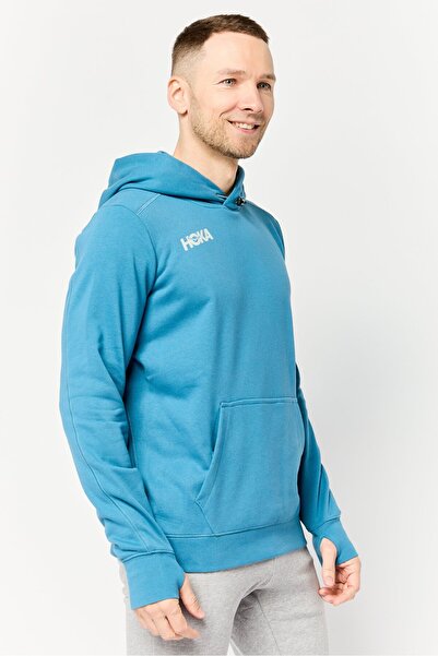 hoka Men Sportswear Fit Long Sleeves Outdoor Hoodie, Teal