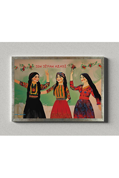 ZERYA Postera Jin Jiyan Azadî - Jin Jiyan Azadi Posteri (32X47 cm ÇERÇEVELİ)