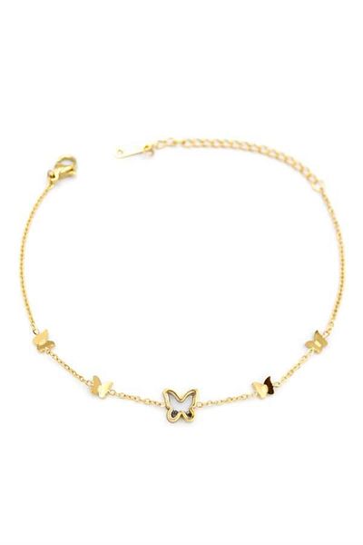 MR RZN STORE Butterfly anklet - gold