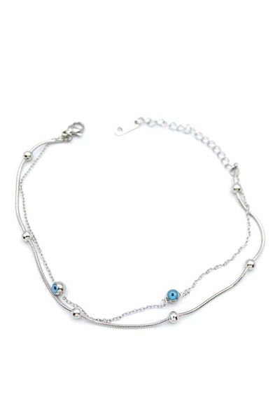 MR RZN STORE Evil eye anklet - silver