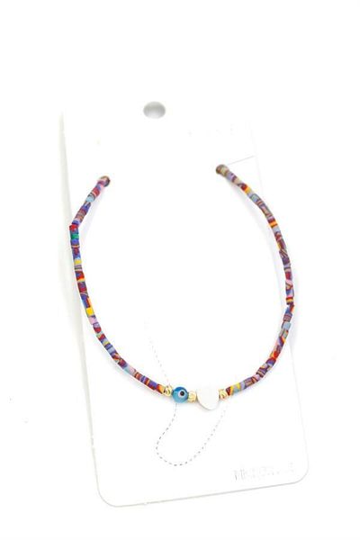 Royaleks Afghan beads anklet - multicolor