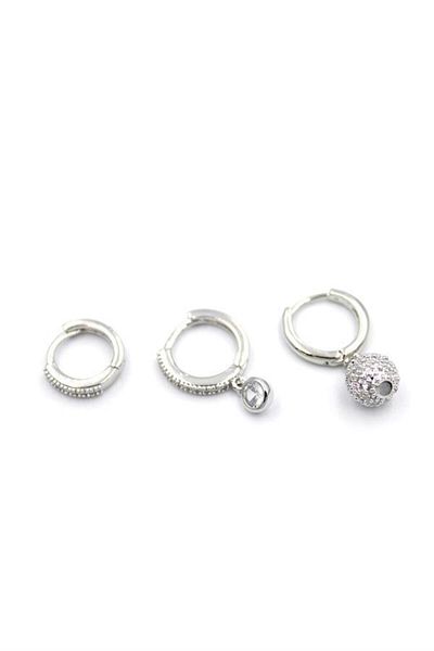 MR RZN STORE 3 Ball Earrings - Silver