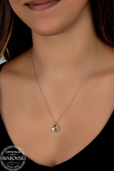 Swaroski Zirconia Crystal Stone Heart Love Necklace