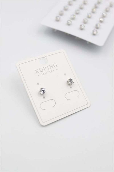 MR RZN STORE Small size zircon stone single earring - silver