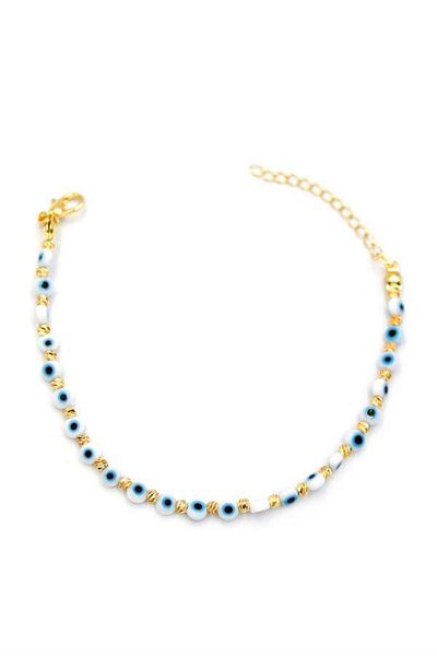MENESSA Evil eye bead bracelet - white