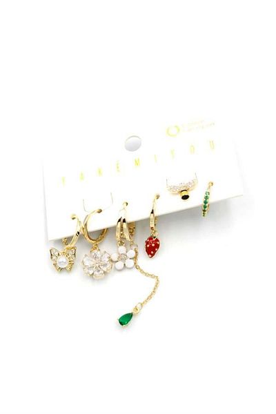 Royaleks Multiple Flower Earrings - Gold