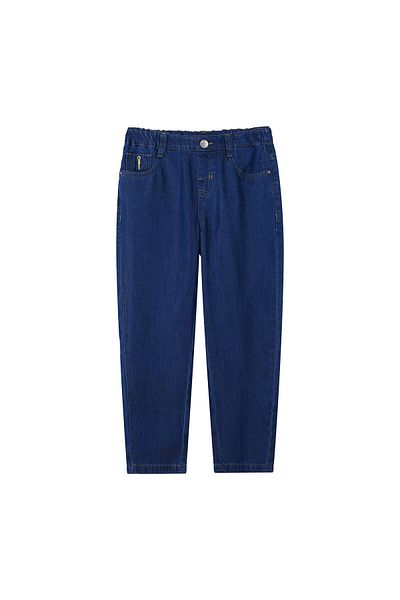 Giordano Junior Cotton Denim Jeans - Comfortable Mid-Rise Tapered Fit with Elastic Waist