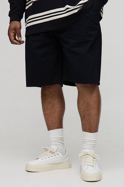 vladivosto Extra Loose Fit Elastic Waist Large Size Baggy Oversize Knee Length Bermuda Shorts