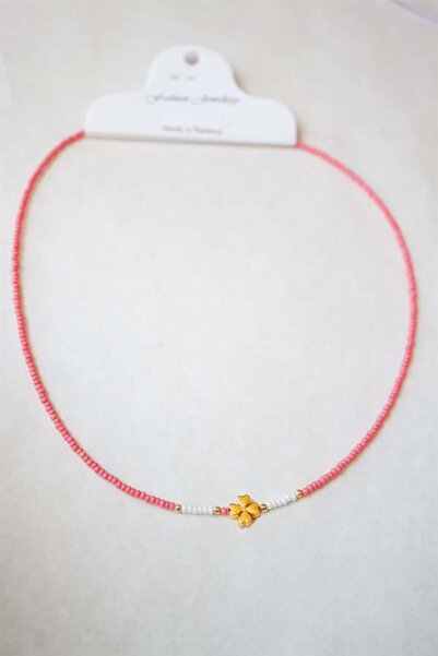 OEM قلادة البرسيم مطرزة بالرمل - زهرة الرمان