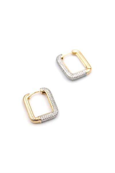 MR RZN STORE Jewelled Hoop Earrings - Rose