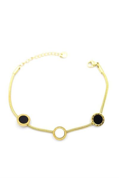 Royaleks Roman Numeral Bracelet - Gold Pink Style