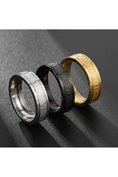 REDz Accessories Δαχτυλίδι με λατινικούς αριθμούς, Ανδρικό, Μοντέρνο σχέδιο, Χρυσό