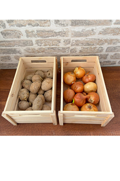 ayfiwood 2 Adet Patates Soğanlık Sandığı - Çok Amaçlı Sebze Saklama Sandığı -...