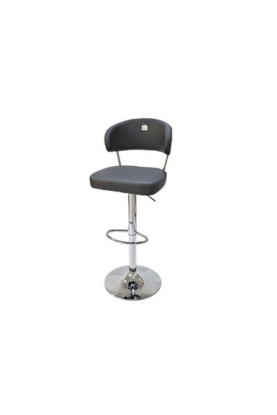 drobina Dropina Leather Swivel Office and Bar Chair, Grey