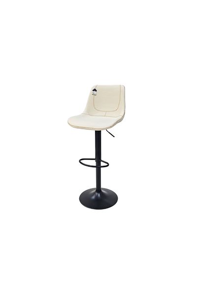 drobina Dropina White Leather Swivel Office and Bar Chair