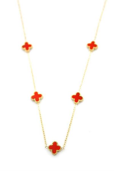 Royaleks Vc Clover Necklace - Red