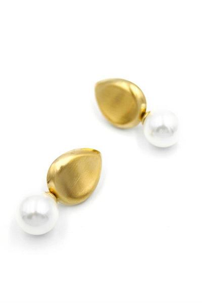MR RZN STORE Pearl drop earrings - gold