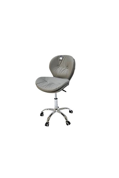 drobina Dropina Leather Swivel Office and Bar Chair, Grey