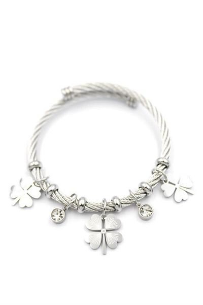 MR RZN STORE Clover Charm Bracelet - Silver