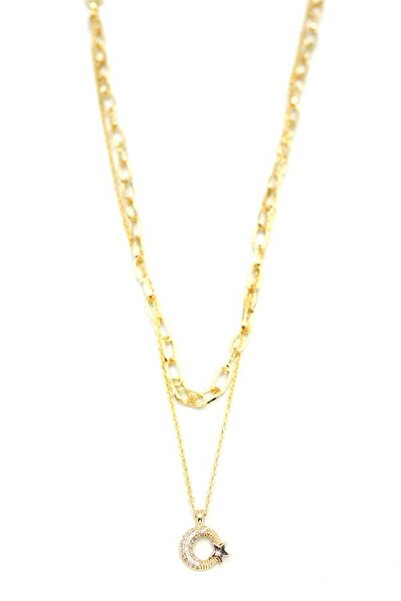 OEM قلادة نجمة القمر المتعددة - ذهبي