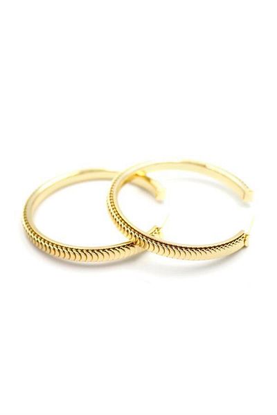 Royaleks Stamp hoop earrings - gold