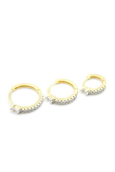 Royaleks 3-Piece Jewelled Earrings - Gold