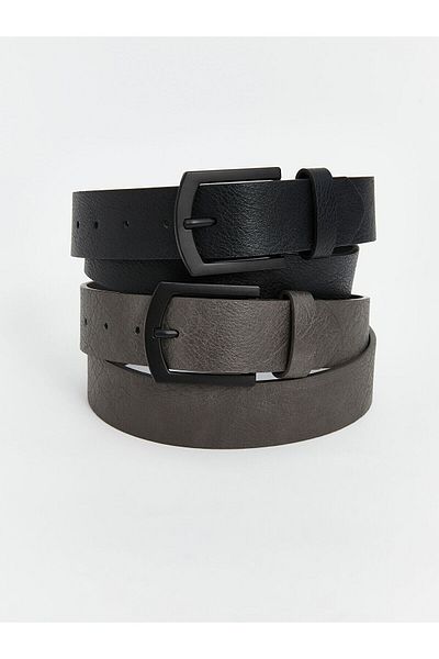 LC Waikiki Ανδρική ζώνη Leather Look 2 τεμαχίων
