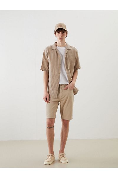 LC Waikiki Comfortable Fit Short Sleeve Men's Textured Shirt
