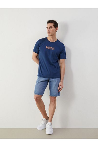 LC Waikiki Crew Neck Short Sleeve Printed Combed Cotton Men's T-Shirt