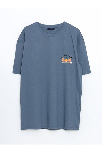 LC Waikiki Tricou pentru bărbați din bumbac pieptănat cu mânecă scurtă cu decolteu