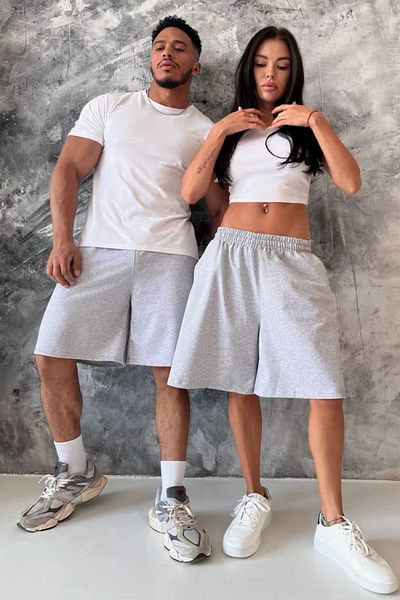vladivosto Summer Loose Fit Black Gray High Waist Elastic Bermuda Oversize Fit Baggy Plus Size Capri Shorts