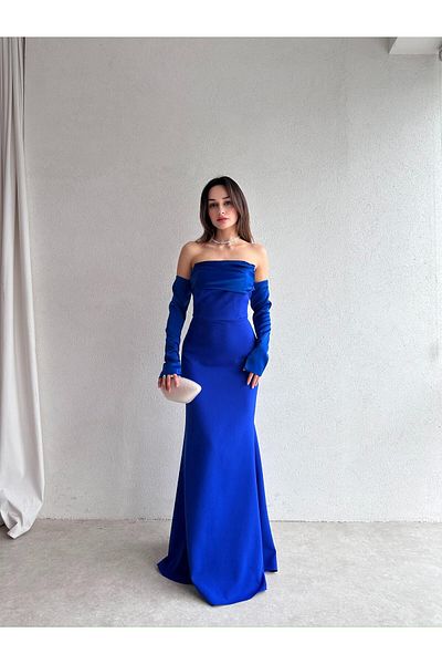 Mooi Butik Rochie Maxi 5082 - Saks Blue
