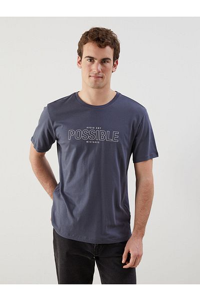 LC Waikiki Crew Neck Short Sleeve Printed Combed Cotton Men's T-Shirt
