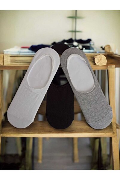 HAYEL Мъжки чифт от 3 черни, бели и сиви памучни обикновени балерини