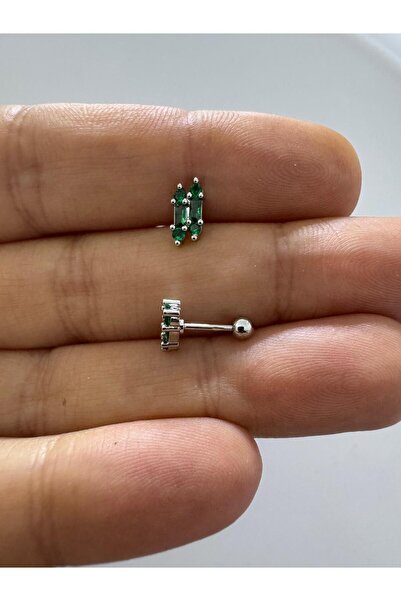 Arescollection ZİRKON TAŞLI HELİX TRAGUS LOBE UYUMLU 1 ADET PİERCİNG KÜPE