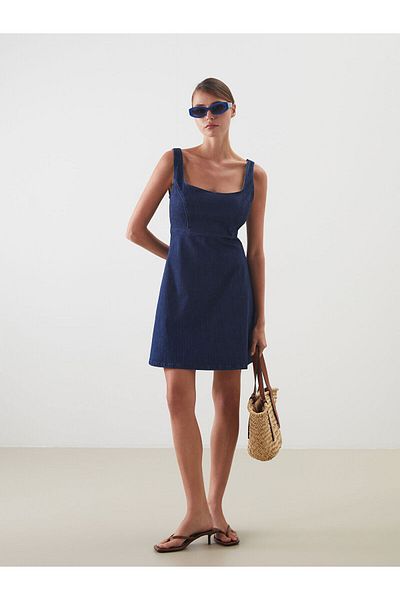 LC Waikiki Square Neck Mini Jean Dress