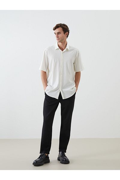 LC Waikiki Regular Fit Short Sleeve Men's Textured Shirt