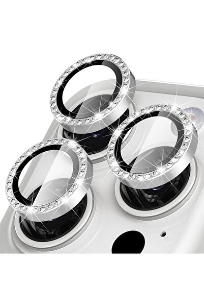 Evax (TAŞLI LENS) Iphone 15 Pro Max / 15 Pro Uyumlu Taşlı Kamera Lens Koruyucu