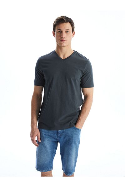 LC Waikiki V-Neck Short Sleeve Combed Cotton Men's T-Shirt