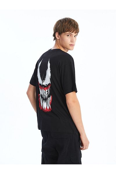 LC Waikiki Ανδρικό μπλουζάκι με κοντό μανίκι Venom με στάμπα από βαμβακερό βαμβάκι
